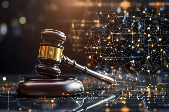 High-tech gavel representing legal action